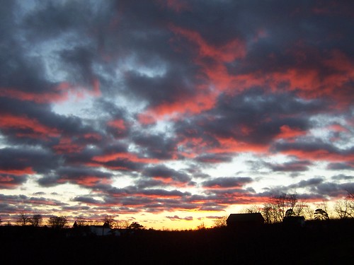 winter sunset sky sun color beauty silhouette clouds farm
