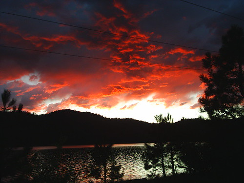 sunset sky lake water clouds butt
