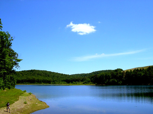 travel blue sky reflection water rocks pennsylvania stones reservoir skip throw mattcavallo kxlly