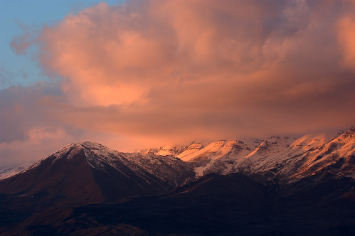 sunset mountain snow clouds march nikon view 10 balcony mount timpanogos d100 2007 my
