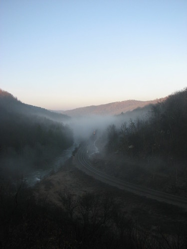 railroad fog train geotagged pennsylvania valley geo:lat=39832005 geo:lon=78815231