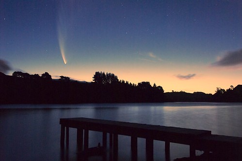 sunset newzealand sky lake nature interestingness nikon space tiraudan comet 30s karapiro mcnaught 1220107