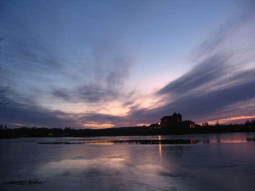 winter sunset sky lake castle ice clouds 2006 vanaja