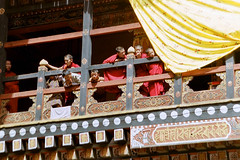 Monks watching the Paro tsechu