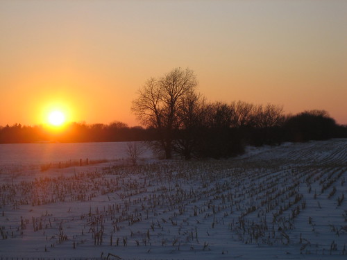 winter sunset snow wisconsin i90 i39