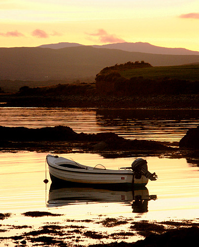 ireland sunset irish seascape boat eire kerry ormonds cokerry southwestireland