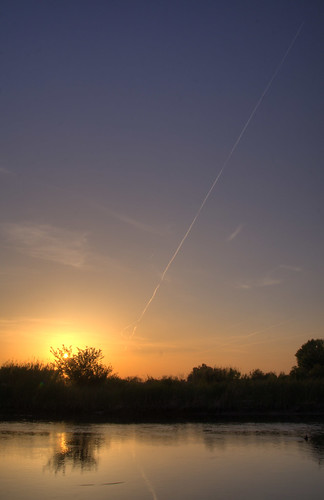 sunset arizona unitedstates coloradoriver hdr jettrails ehrenberg