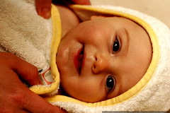 smiling in his baby towel    MG 5862 