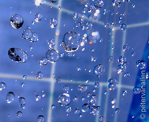 water droplets in the shower - o.k. bokeh