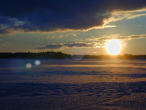 winter sunset sky lake snow ontario canada ice landscape photo outdoor unfound woodview