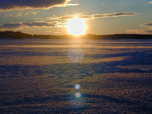 winter sunset sky lake snow ontario canada ice landscape photo outdoor unfound woodview mygoodimages