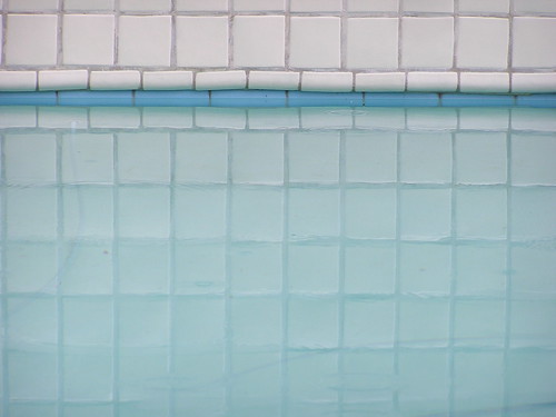 tile pool water rain drops reflection