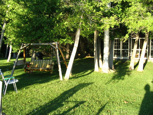 july 2005 presqueisle michigan judyshouse yard swing shadows