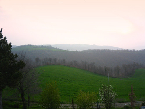 italy sunrise spring country hills umbria todi