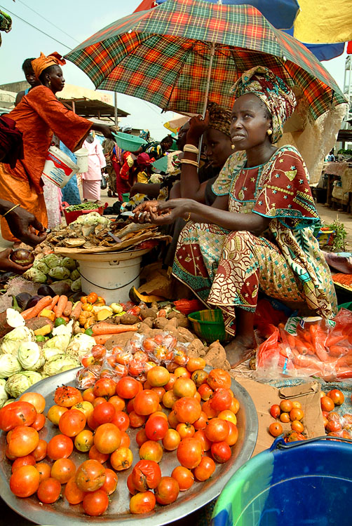 Senegal food vendor in West Africa.