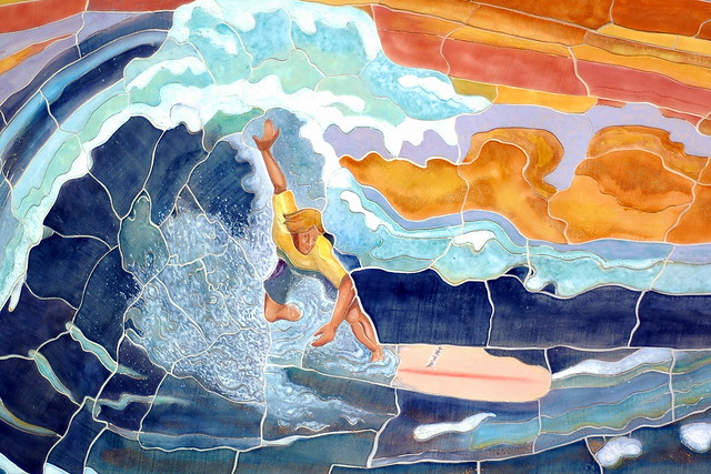 surfing mural