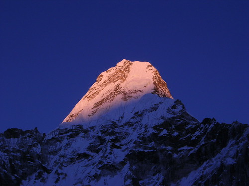 nepal sunset mountains expedition climbing himalaya khumbu amadablam