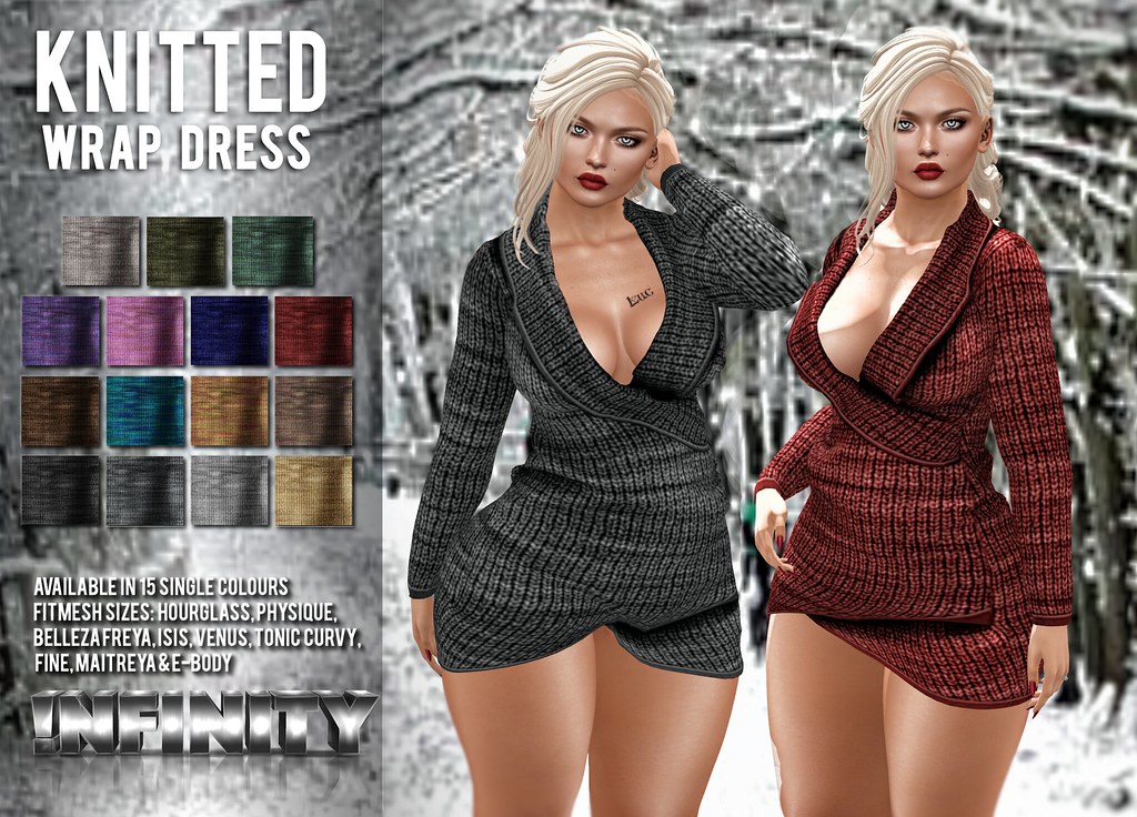!NFINITY Knitted Wrap Dress - SecondLifeHub.com