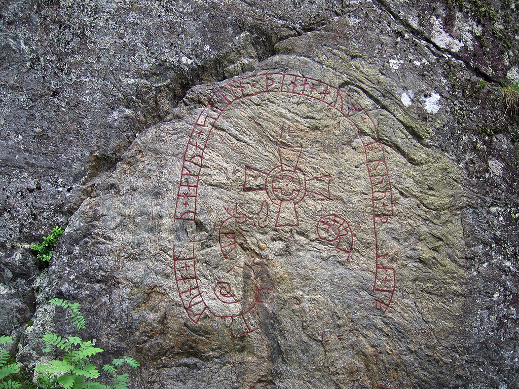 Hillside with inscription
