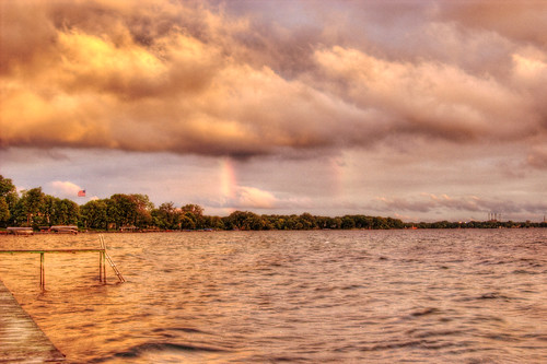 sunset sky lake water clouds rainbow prism mendota hdr highdynamicrange opticalphenomenon maplebluff crispair