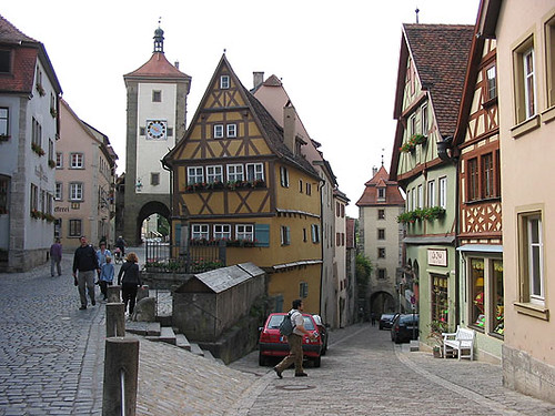 street houses germany bavaria medieval rothenburgobdertauber famousview