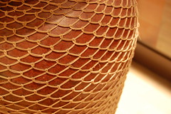 Vase with woven heritage threads texture