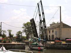 Sailboat Emerging from Lock
