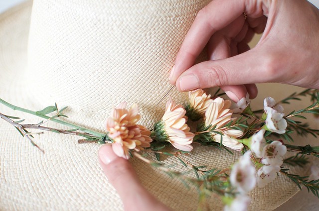 DIY Fresh Flower Hat
