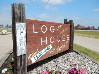 Dunseith Log House  Sign