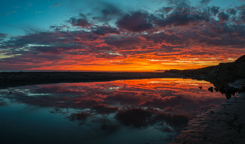 ca sunset sky reflection beach clouds sand morrobay morrostrand