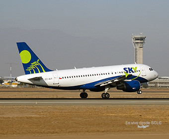Sky Airline A319 CC-AIY take off (RD)