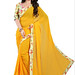 Yellow Juisy Georgette Digital Printed Bordered Saree Sarees on Shimply.com
