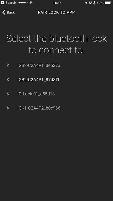 Igloohome iOS App - Select Bluetooth Lock