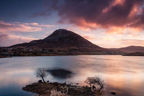 ireland co donegal mount errigal water colours clouds trees sunrise travel sightseeing canon5dmark3 canon2470mm