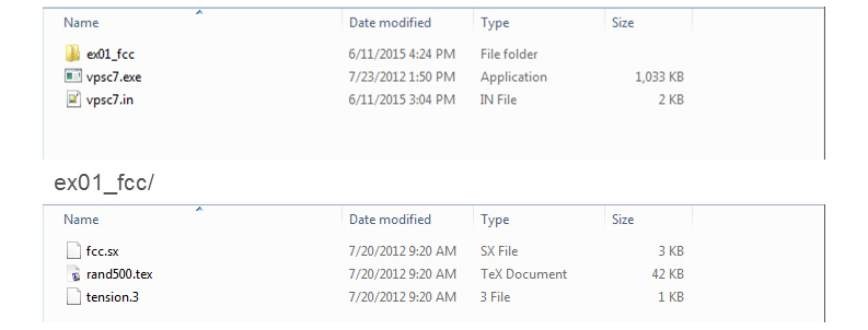 Arrangment of input files