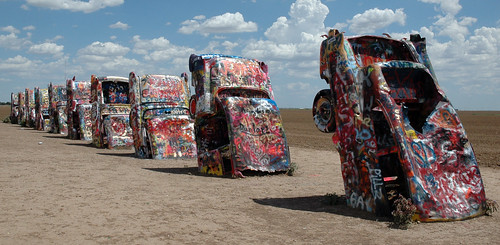 auto sculpture art cars car graffiti texas painted cadillac cadillacs spraypaint autos cadillacranch landart embedded sitespecific amarillotx