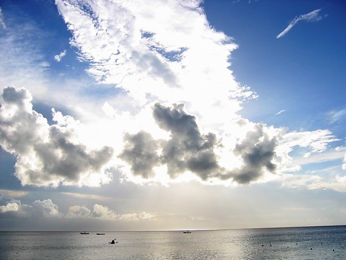 2005 blue sea sky sun beach water clouds boat horizon barbados