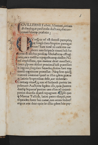 Decorated initial in Fichetus, Guillermus: Rhetorica