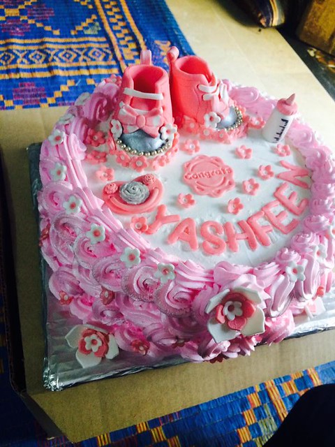 Welcome new born baby rossest cake by Fiza Rajput of Cake Shop