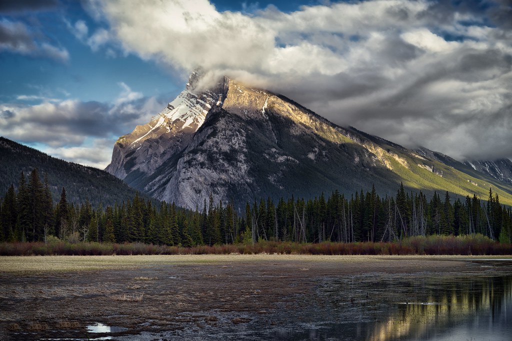 A Late Afternoon Viewing of Mount Rundle and the Vermillion Lakes