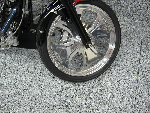 finsihed floor harley tire