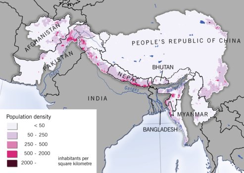Population Density In The Hindu Kush Himalaya Region Inhabitants