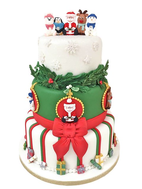 Christmas Themed Cake by Karen Davies Sugarcraft