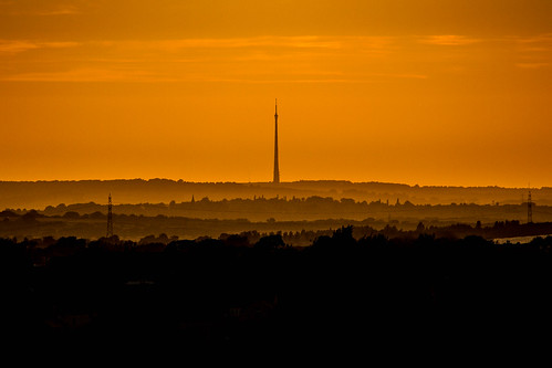 sunset sky silhouette skyline landscape dusk yorkshire transmitter emleymoortansmitter
