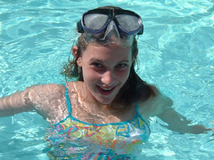Beth in the pool