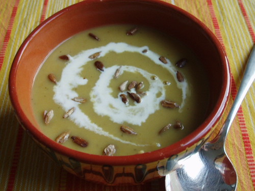 chestnut & butternut soup with toasted seeds