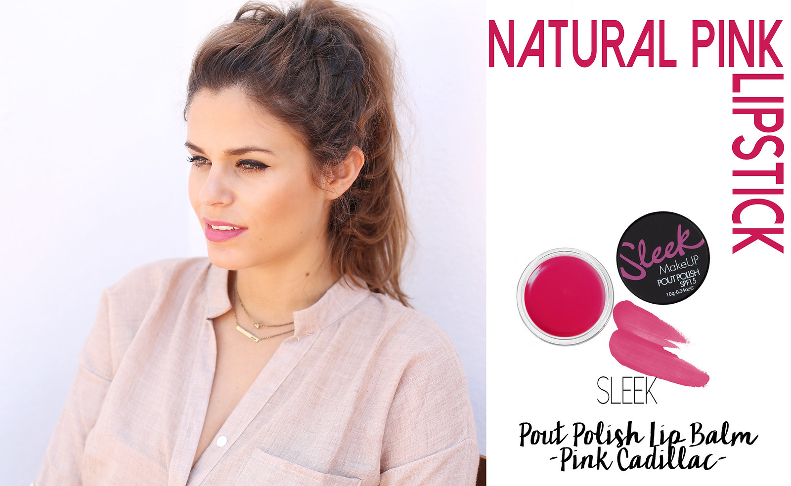 2.natural pink pout polish lip balm - sleek