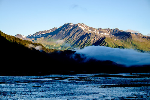 mountains nature alaska clouds sunrise river nationalpark stream unitedstates ak valley seward kenai 2014 kenaimountains