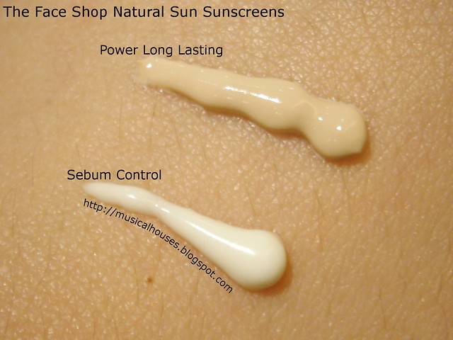 The Face Shop Sunscreen Natural Sun Power Long Lasting Sebum Control Swatch