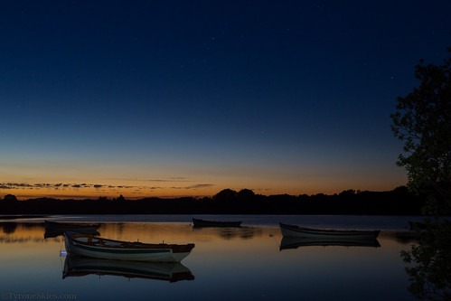ireland lake reflection water stars landscape boats twilight lough astro nightsky
